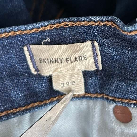 Madewell Flare Jeans Pant High Rise Demi-Boot Dark Stretch Blue Denim 29T - Picture 13 of 16